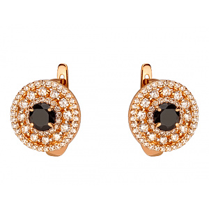 Золоті сережки з цирконієм куб. (01-200462122) фотографія