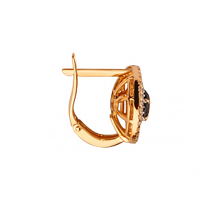 Золоті сережки з цирконієм куб. (01-200462122) фотографія