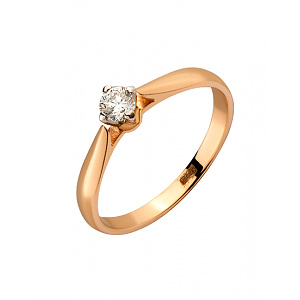 Золотое кольцо с бриллиантом (01-200552622) фотография