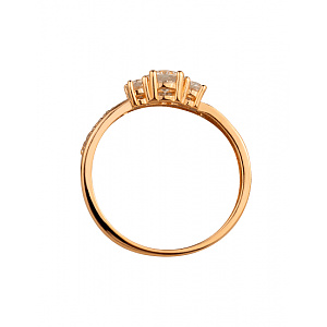 Золотое кольцо с цирконием куб. (01-200575922) фотография