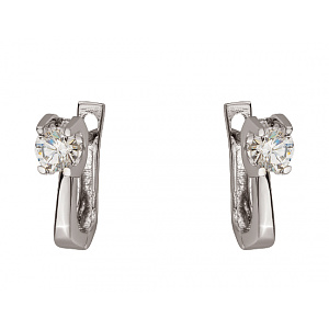 Золотые серьги с цирконием куб. (01-200581622) фотография