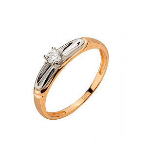 Золота каблучка з діамантом (01-200590122) фотографія