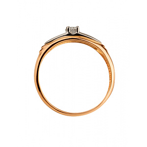 Золота каблучка з діамантом (01-200590122) фотографія