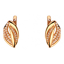 Золотые серьги с цирконием куб. (01-200616922)