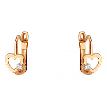 Золоті сережки з фіанітом (цирконієм куб.) (01-200740222)