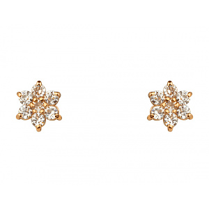 Золотые серьги с фианитом (цирконием куб.) (01-200749322) фотография