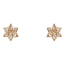 Золотые серьги с фианитом (цирконием куб.) (01-200749322)