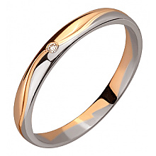 Золота обручка з діамантом (01-200766222)