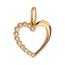 Золотой кулон с фианитом (цирконием куб.) (01-200838422)