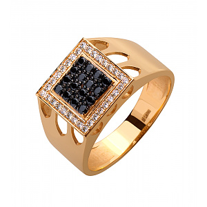 Золота каблучка з камінням Swarovski (10б_к-051) картинка Золота каблучка з камінням Swarovski (10б_к-051) фотографія