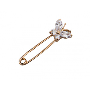 Золота шпилька з цирконієм куб. (01-18740123) фотографія
