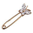 Золота шпилька з цирконієм куб. 01-18740123 фотографія 1