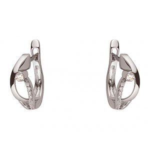 Золоті сережки з діамантами (01-200175223) фотографія