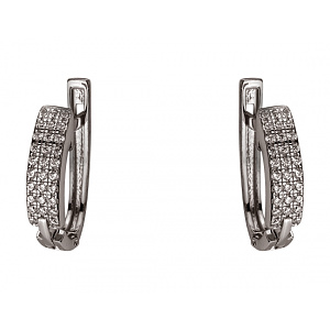 Золотые серьги с цирконием куб. (01-200243923) фотография