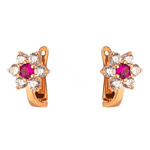 Золотые серьги с цирконием куб. (01-200264723) фотография