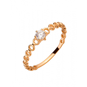 Золотое кольцо с цирконием куб. (01-200276123) фотография