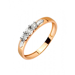 Золотое кольцо с бриллиантами (01-200413823) фотография