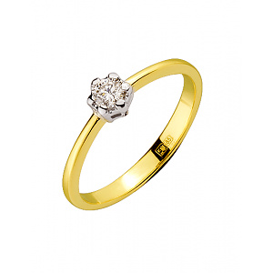 Золота каблучка з діамантом (01-200487523) фотографія