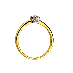 Золота каблучка з діамантом (01-200487523) фотографія