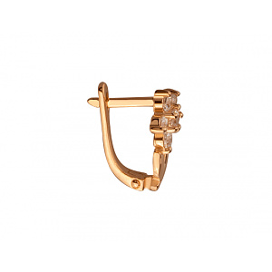 Золотые серьги с цирконием куб. (01-200512323) фотография