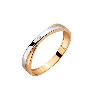 Золота каблучка з діамантом (01-200552623) фотографія