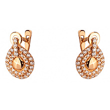 Золоті сережки з фіанітом (цирконієм куб.) (01-200740223)