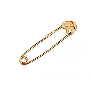 Золота шпилька з фіанітом (цирконієм куб.) (01-200746023) фотографія