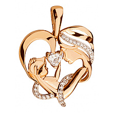 Золотой кулон с фианитом (цирконием куб.) (01-200781023)