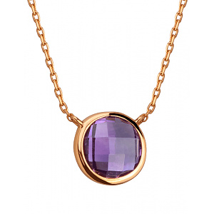 Золоте кольє з аметистом (01-200807523) фотографія