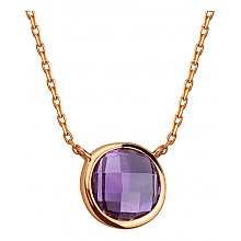 Золоте кольє з аметистом (01-200807523)