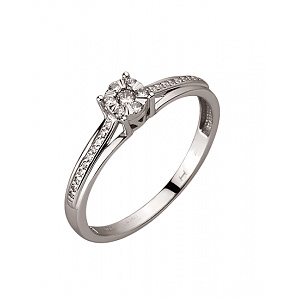 Золота каблучка з діамантами (01-200845123) фотографія