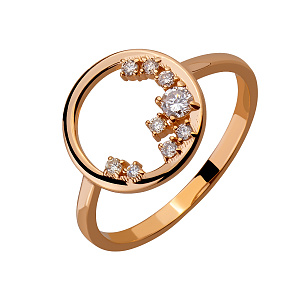 Золота каблучка з діамантами (1б_к-220) фотографія