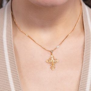 Золотой крестик с бриллиантами (1б_п-248) фотография