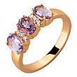 Золота каблучка з аметистами  та  діамантами 8к-260 фотографія 1