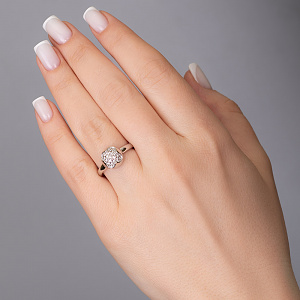 Золотое кольцо с бриллиантами (2к-267) фотография