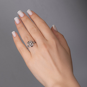 Золотое кольцо с бриллиантами (2б_к-270) фотография