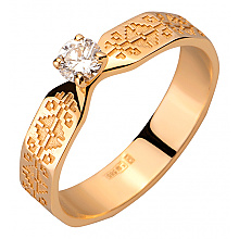 Золота каблучка з діамантом (1б_к-330)