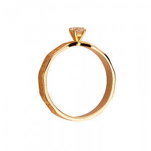 Золота каблучка з діамантом (1б_к-330) фотографія