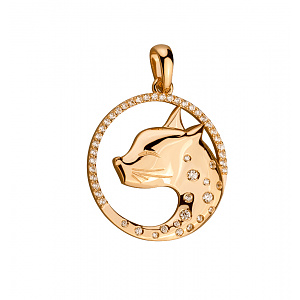 Золотий кулон з фіанітами (кубічним цирконієм) (1б_п-278) фотографія