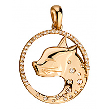 Золотой кулон с фианитами (кубическим цирконием) (1б_п-278)