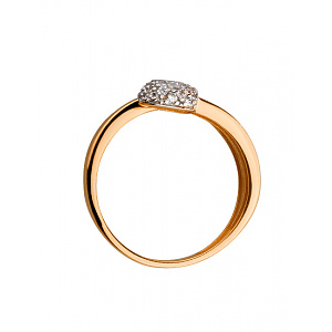 Золотое кольцо с цирконием куб. (01-19252724) фотография