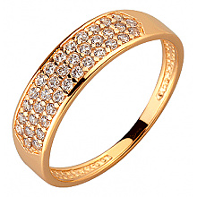 Золотое кольцо с цирконием куб. (01-200055224)
