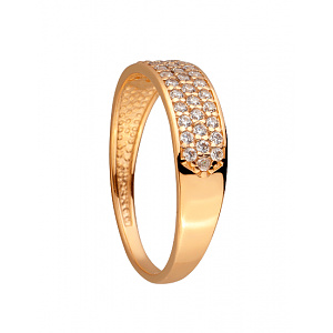 Золотое кольцо с цирконием куб. (01-200055224) фотография