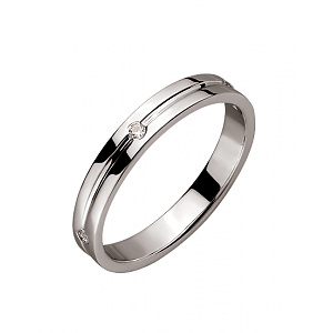 Золота обручка з діамантами (01-200408124) фотографія