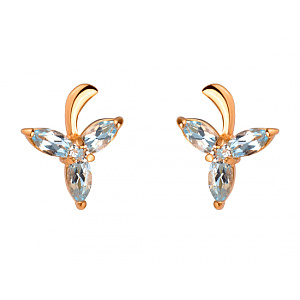 Золоті сережки з цирконієм куб. (01-200413924) фотографія