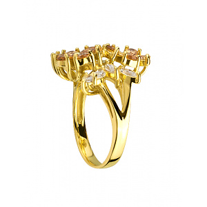 Золотое кольцо с цирконием куб. (01-200438324) фотография