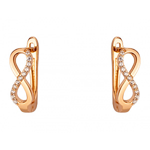 Золоті сережки з цирконієм куб. (01-200449124) фотографія