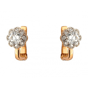 Золоті сережки з цирконієм куб. (01-200530724) фотографія