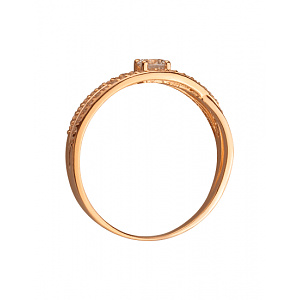 Золотое кольцо с цирконием куб. (01-200539524) фотография