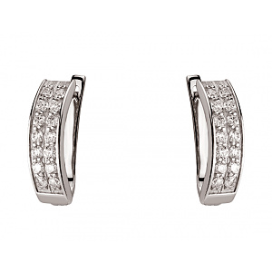 Золоті сережки з цирконієм куб. (01-200552624) фотографія